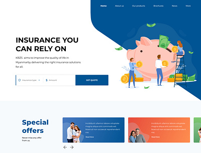 Insurance Home animation app branding dashboad icon typography ui ux web