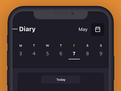 Dark UI app design