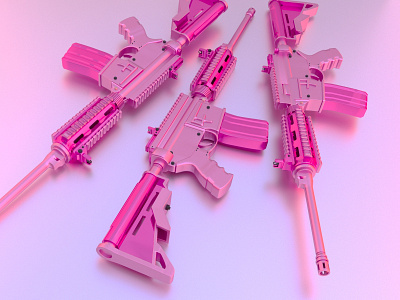 Pink M4A1 3d artist 3dsmax coronarender custom game design weapon