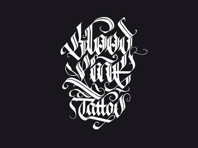 Blood Line2 calligraphy design graphic handmade lettering logo logotype poland tattoo typography