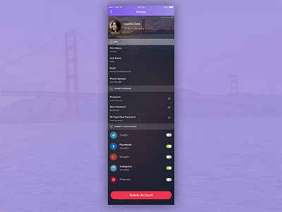 Daily UI #007 Settings 007 daily dailyui design ios mobile settings social ui ux