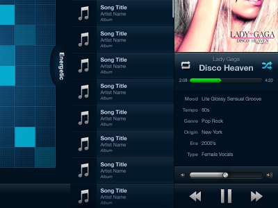 Visual Design for an Android Tablet Music Player