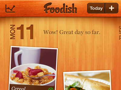 Foodish Header Detail foodish iphone mobile thumbnails ui wood