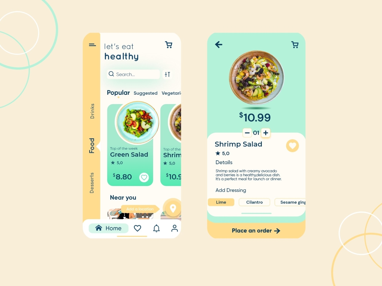 Food delivery design by Gvantsa Berianidze on Dribbble