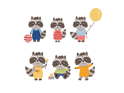 Raccoon Babies baby children book children illustration design illustration raccoon