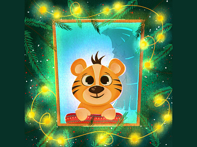 ❄️ Christmas Tiger 🐯 ❄️ 2022 book illustration children book children illustration cute illustration cute tiger design illustration new year procreate tiger winter
