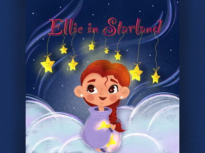 Ellie in Starland 2022 book design branding character children book children character children illustration design illustration illustration for children postcard procreate procreate illustrations