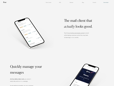 Mail Client Landing Page Design