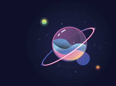 Glass planet design icon illustrator logo website