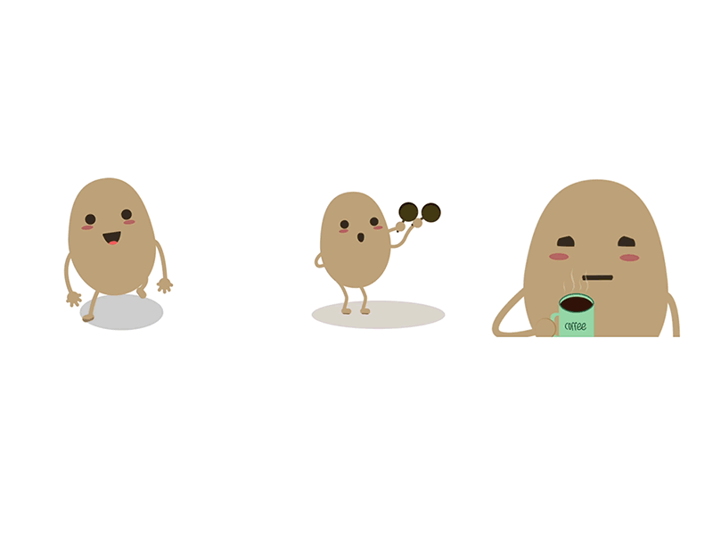 Potato GIF animation illustration