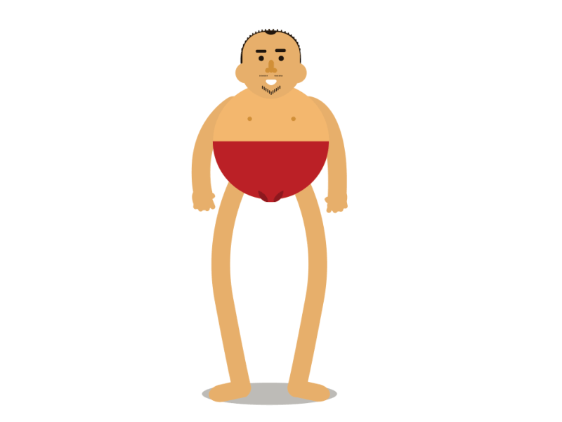 Man Squat animation illustration