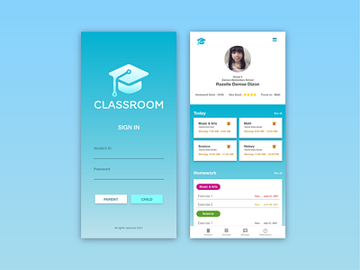 Classroom Mobile App design mobile ui ux
