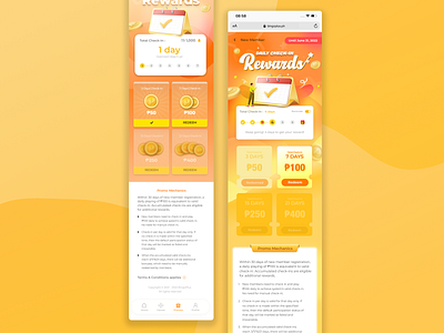 Check In Rewards design illustration mobile ui vector