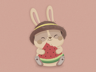 Cute bunny on a summer day cute bunny cute illustration illustration vector