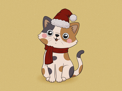 Cat Santa christmas theme cute cat cute illustration illustration santa vector