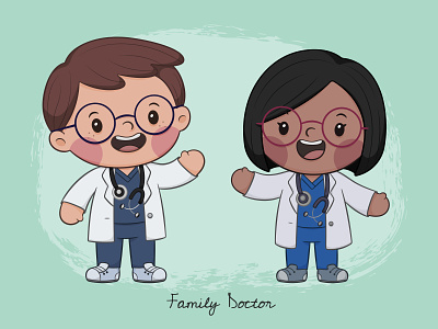 Chibi Doctors chibi chibicharacter cute illustration illustration vector