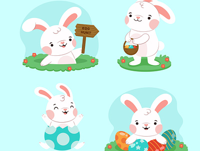 Easter Bunny Collection cute bunny easter easter bunny collection easter egg egg egg basket egg hunt happy easter white rabbit