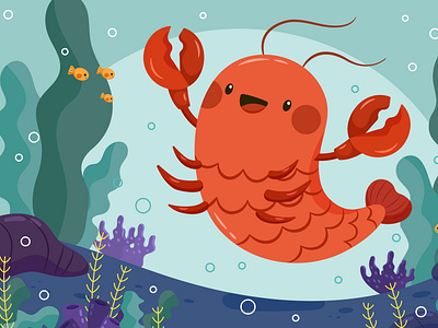 Happy Crawfish Illustration