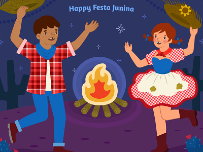 Happy Festa Junina adobe illustrator brazil fest farmers festa junina festival in brazil vector illustration
