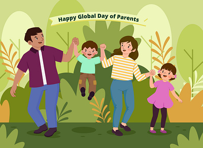 Global Day of Parents adobe illustrator family family bond global day of parents love family love kids love parents parents vector illustration