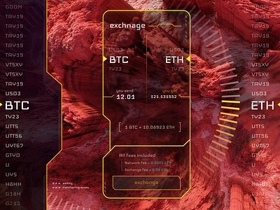 martian wallet app app crypto crypto app currencies cyber exchange app future app hud mars app ui uxui wallet