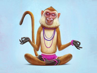 Monkey baydakov aleksey baydaku character design illustration