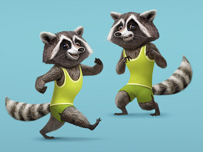 raccoon animals baydakov aleksey baydaku character design fantasy illustration raccoon