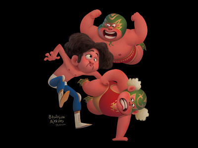 Gustavo El Luchador baydakov aleksey baydaku cartoon character design concept illustration