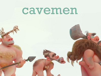 cavemen advertising animation baydakov aleksey cartoon character design concept illustration