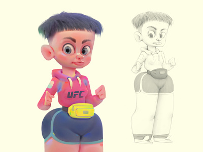 ufc advertising animation cartoon character design concept
