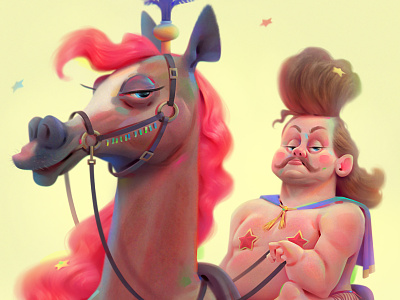 circus advertising animation cartoon character design concept illustration