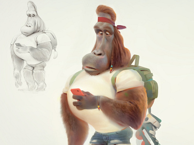 monkey advertising animals animation baydaku cartoon character design concept illustration