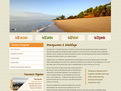 Safari Tours Web Redesign africa redesign safari tanzania website