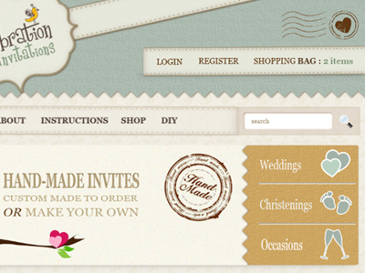 Crafty Web Design - V2 craft handmade texture website weddings
