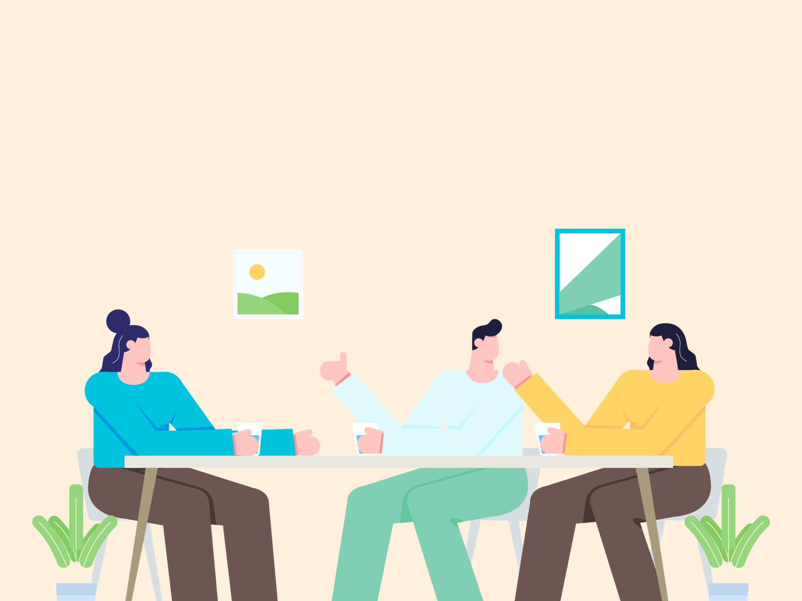 Group Discussion - Crafttor character chat design friends graphic group group chat group discussion illustration ui vector