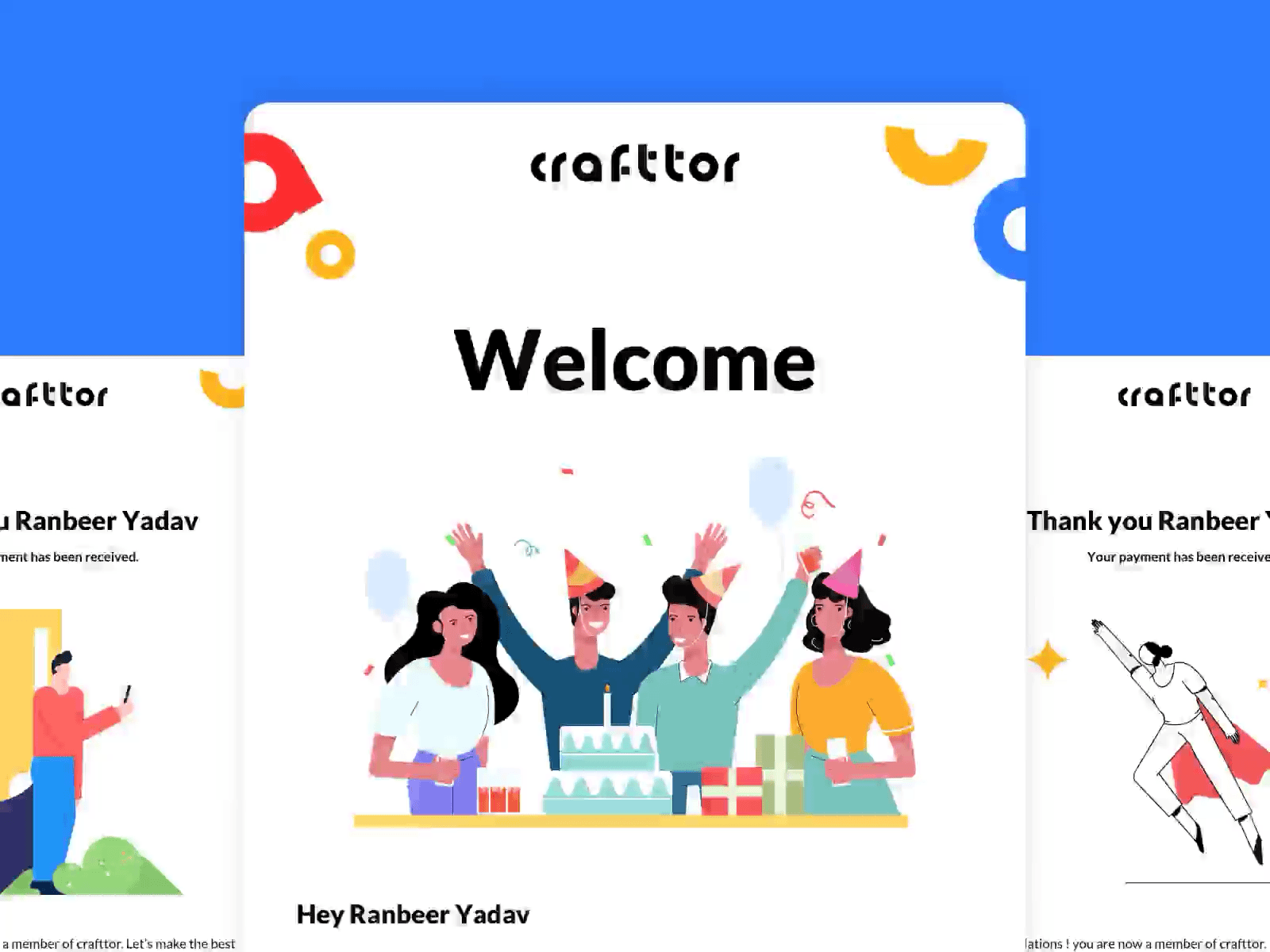 Emails | Crafttor celebrate celebrations email emails illustration party template vector welcome