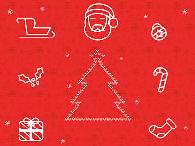 Christmas Icons berry bulb candy christmas gift icon santa sledge snow flakes sock tree