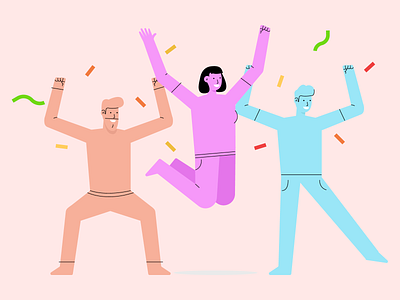 Celebrations celebrate celebration character design enjoy excited friends happy illustration party ui vector