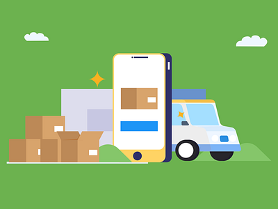 Delivery app branding delivery delivery app design ecommerce graphic illustration online packages product products shopping truck ui vector vehicle
