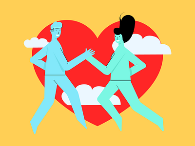 Love In Air bond boy character couple design girl graphic icon illustration love man relationship ui vector website woman