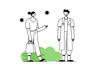 Doctor Consultation character consultation corona doctor doctor app graphic health illustration pandemic ui vector virus