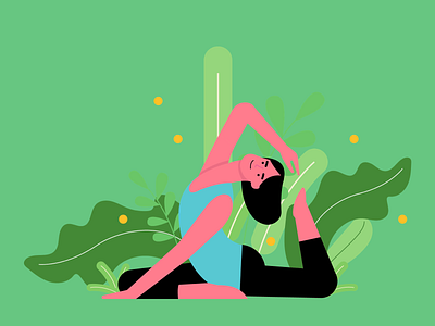 Yoga character design excercise fitness graphic health illustration mobile ui vector website woman yoga
