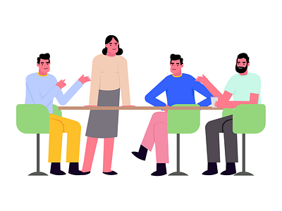 Teamwork character discussion friends graphic illustration meeting mobile office product design team teamwork ui vector website