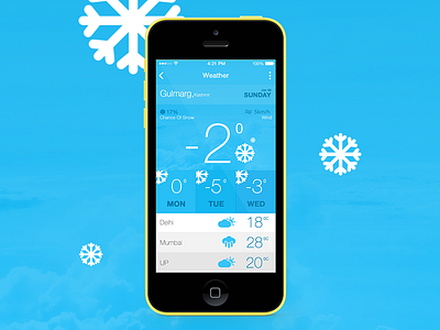 Cold Weather cloud snow snow flakes ui ux weather winter