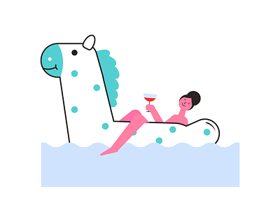 Pool Time! character design graphic illustration peace pool relax swimming ui vector woman