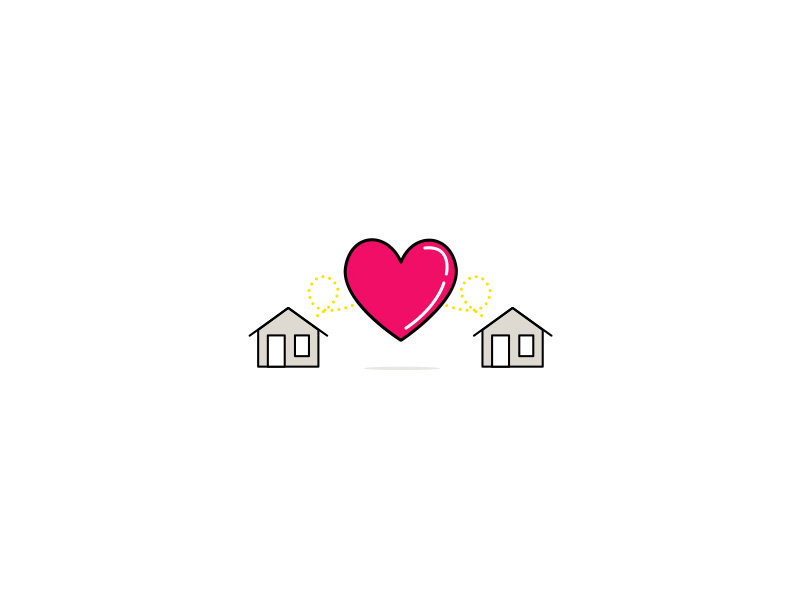 Shortlist 2d animation gif heart home house icon illustration property shortlist vector