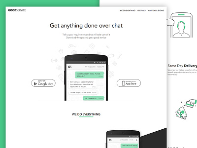 GoodService Homepage desktop flat design icons illustration layout template ui ux website