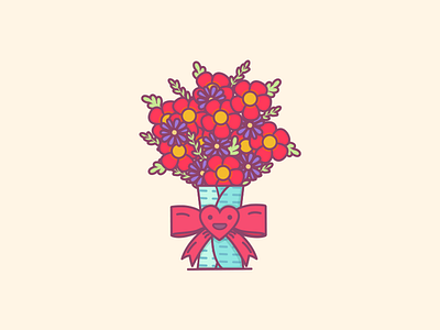 Flower Delivery bouquet cute flower gift graphic design happy illustration love smile