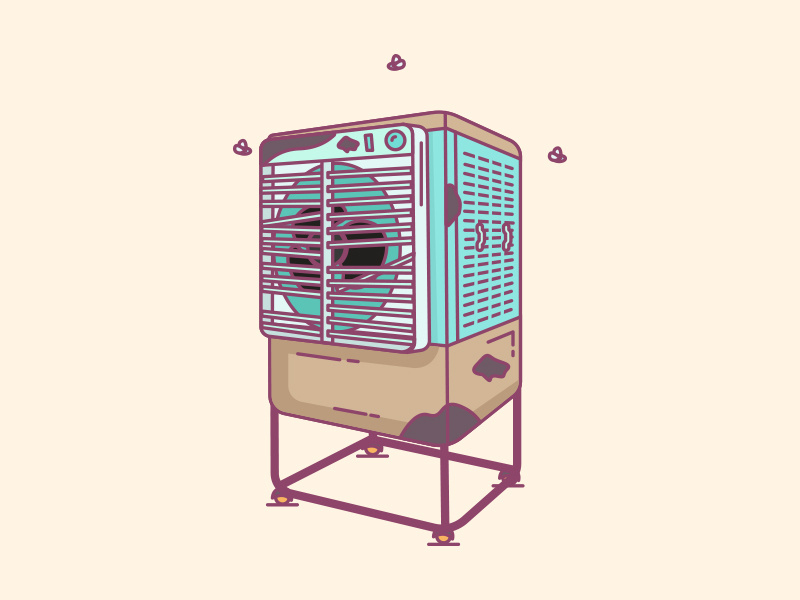 Cooler Cleaning lines graphic clean dirty repair illustration indian cooler