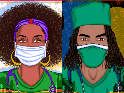 Support and Salute your Front line warriors against the COVID-19 african american animation app art artwork competition corona virus coronavirus covid 19 doctor dribbble healthcare healtworker hospitals illustration mobile app nurse rebounds ui ux